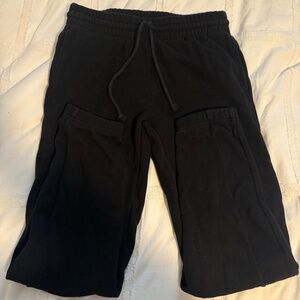 TNA Cozy Fleece Boyfriend Sweatpants — Black (Size S)